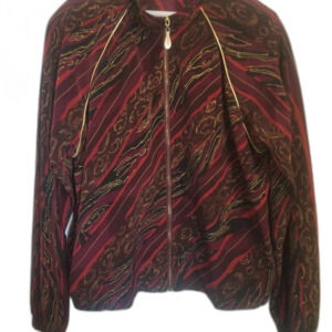 Vintage Teddi Windbreaker Size L Red Black Gold Multicolor 1990s Streetwear Y2k